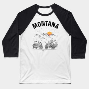 Montana State Vintage Retro Baseball T-Shirt